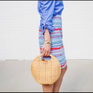 Pencil in bright stripes. Fully lined.